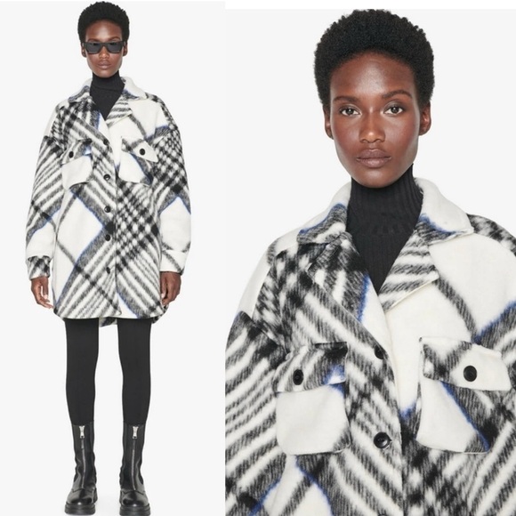 Anine Bing Oakley Jacket Oversized Fleece Shacket Size L - Picture 2 of 10